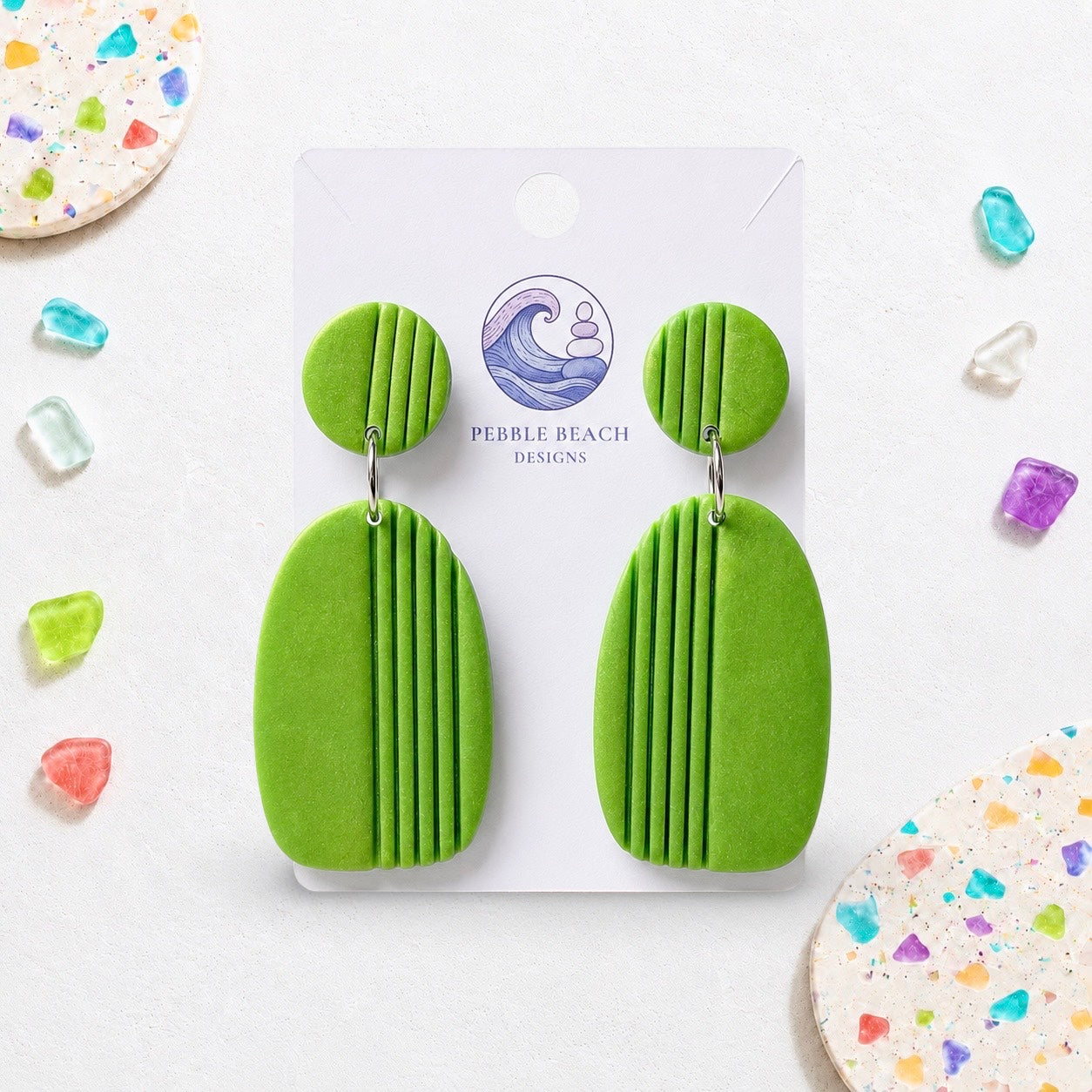 Deckchair Drop Earrings - Green