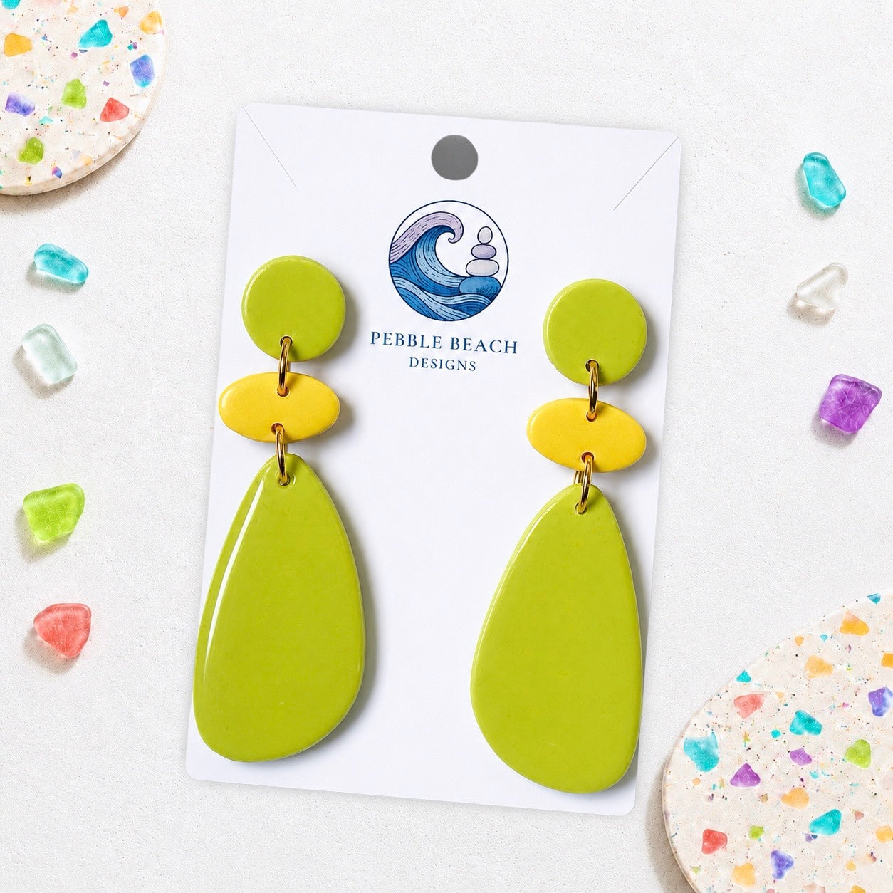 Shoreline Drop - Lime & Yellow