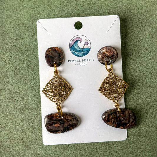 Bronze Filigree Drop