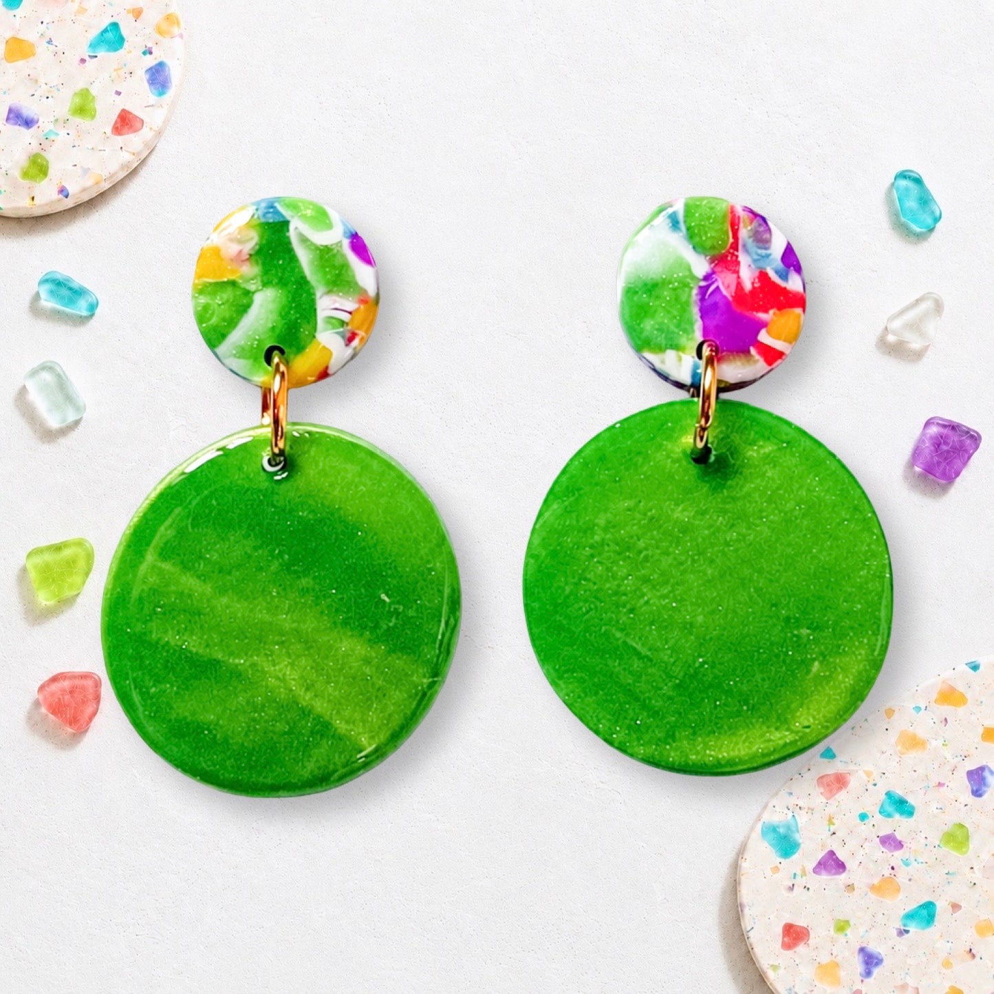 Pebble Drop - Marbled & Green