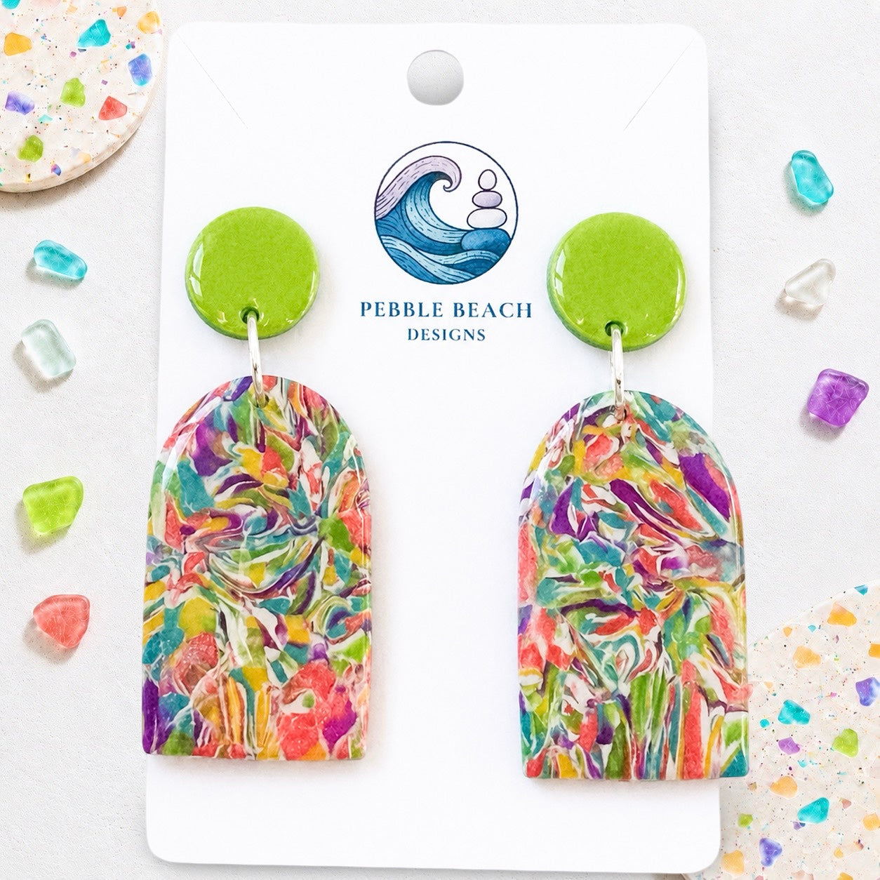 Arch Drop - Green & Marbled