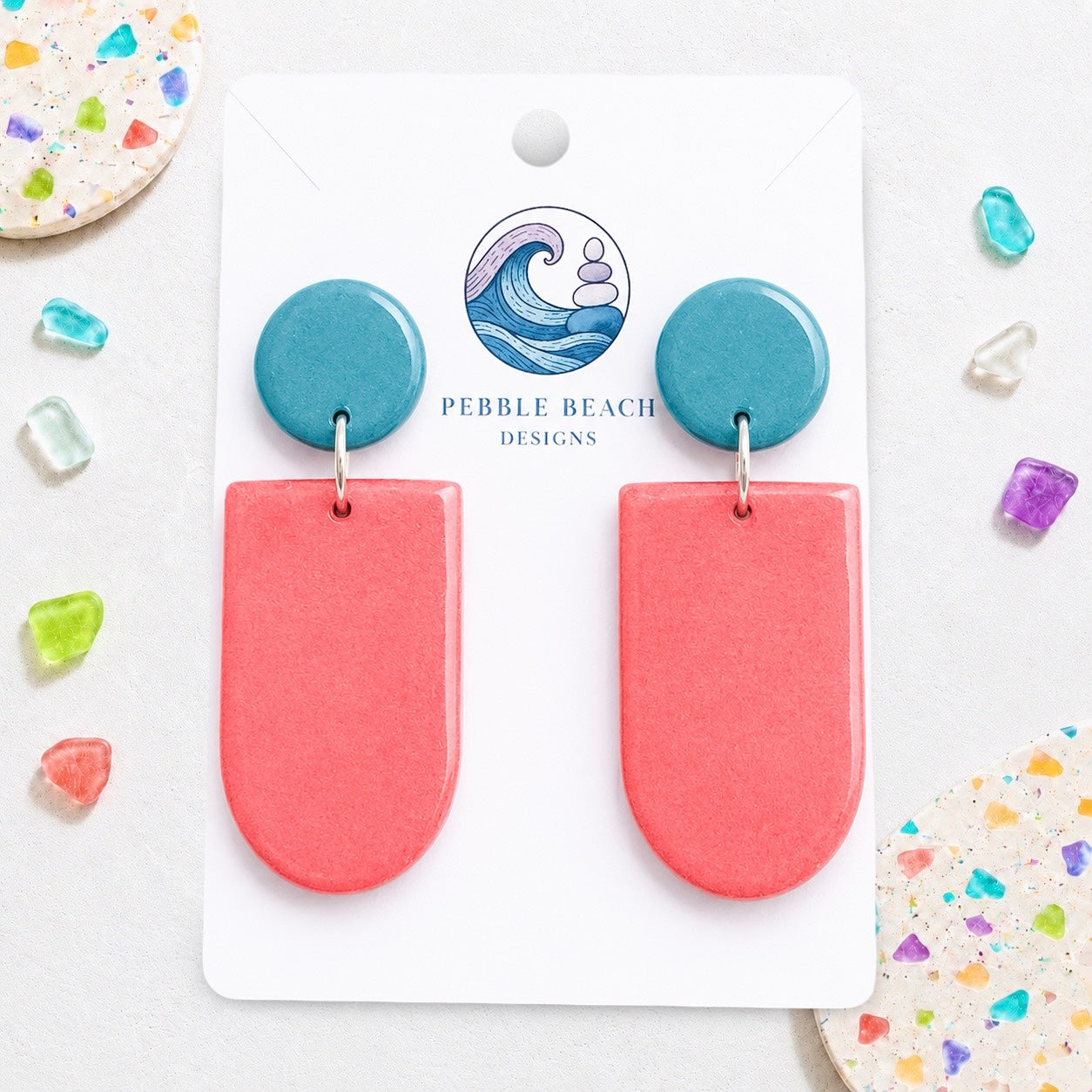 Arch Drop - Teal & Coral