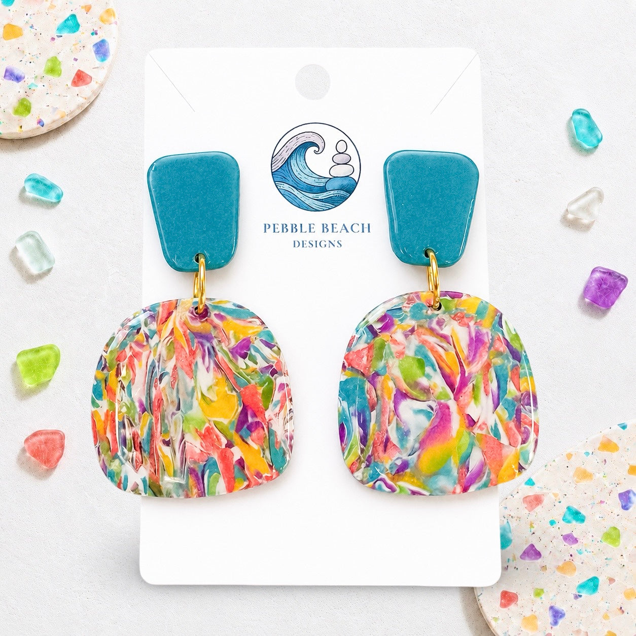 Strand Drop - Teal & Marbled
