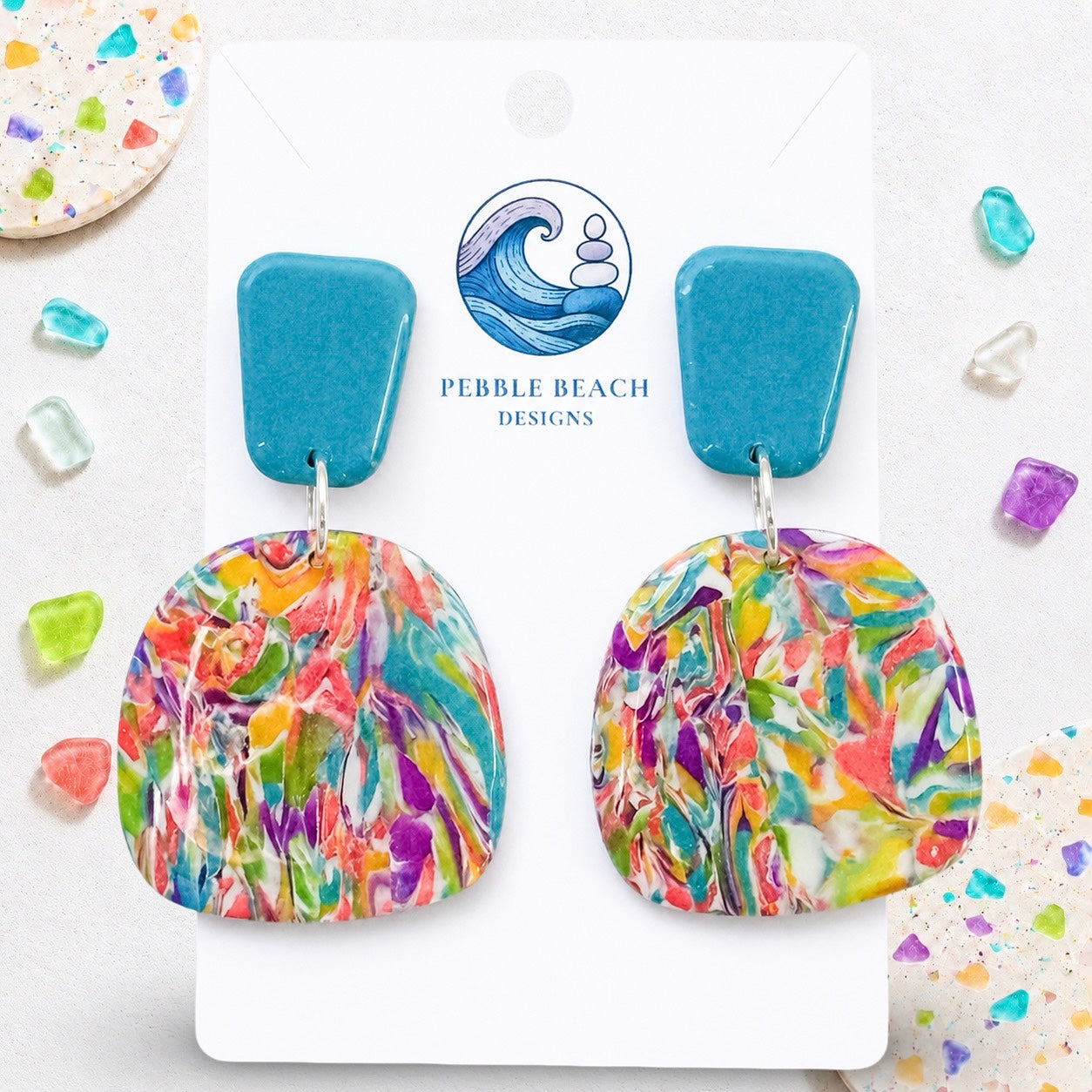 Strand Drop - Teal & Marbled