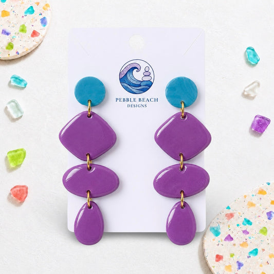 Festival Pebble Stack - Blue & Purple