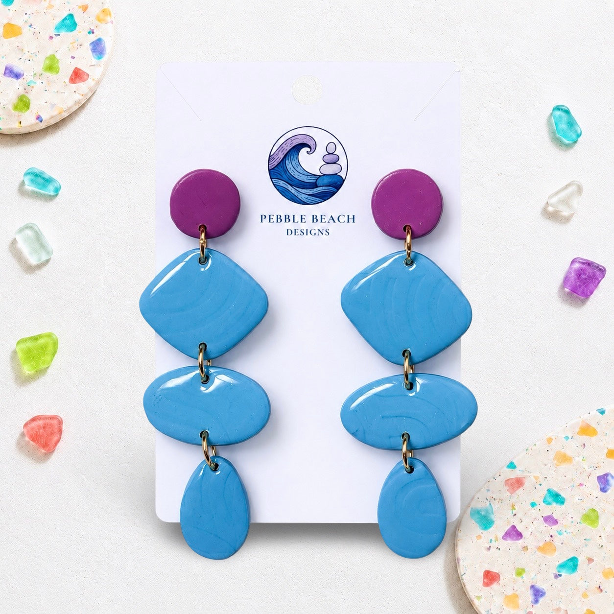 Festival Pebble Stack - Purple & Blue
