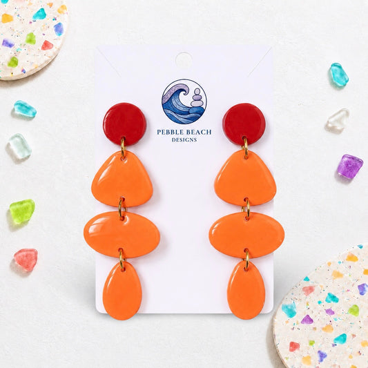 Festival Pebble Stack - Red & Orange