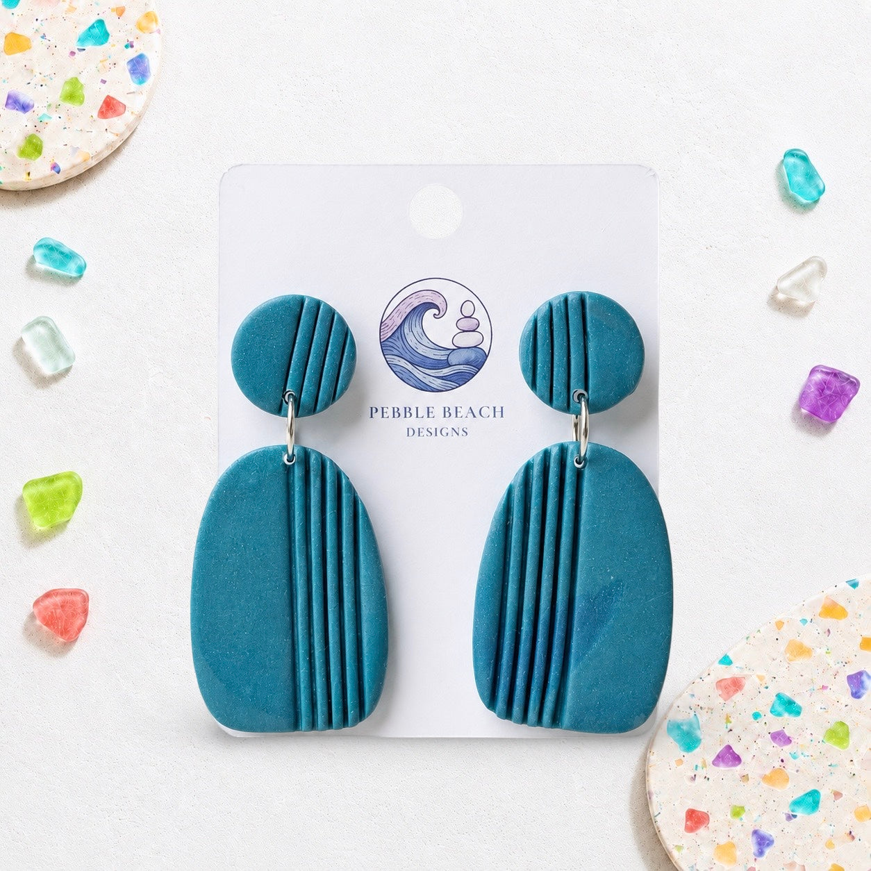 Deckchair Drop Earrings - Teal